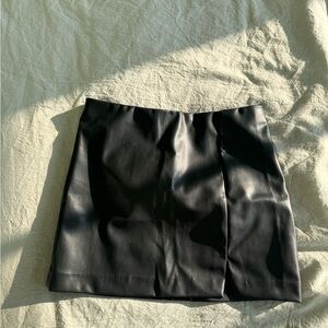 Black leather skirt